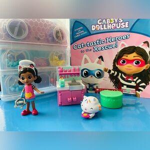 Gabby’s Dollhouse ~ Doll Kitchen Playset with Accessories+Book+bead set